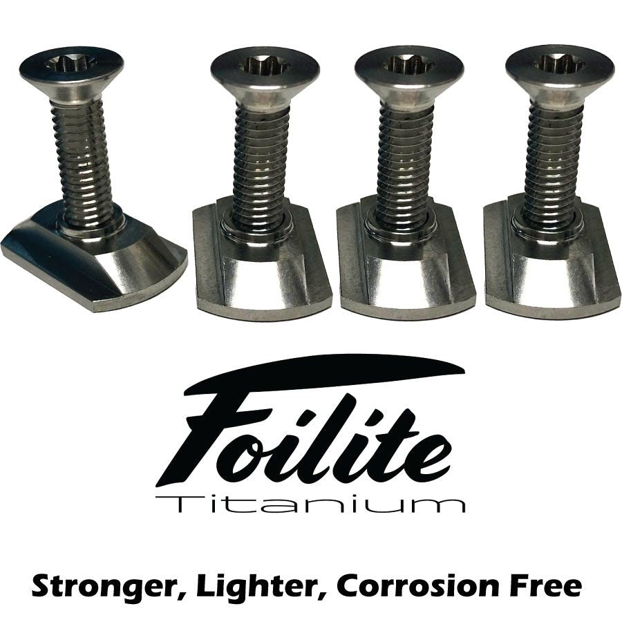  Foilite - M6 Titanium Hydrofoil Hardware Set - 4 Track Nuts And 4 M6 Screws