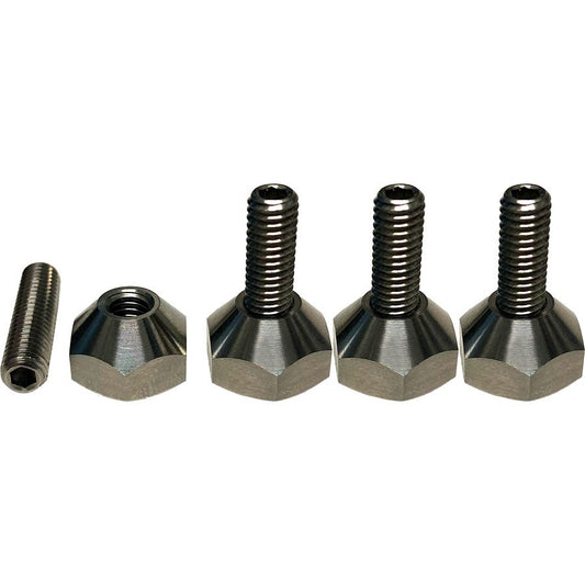  Foilite - M6 Titanium Hydrofoil Cone Nut Set - 4 Cone Nuts And 4 M6 Studs