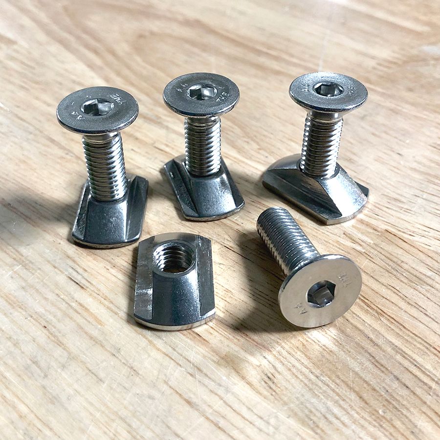  M8 Hydrofoil Stainless Steel Track Nuts(4) And M8 X 25mm Mounting Screws(4)