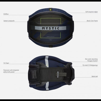 Mystic Majestic X Kiteboarding Waist Harness - Black / Red - 20% Off