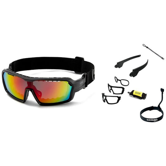  Ocean Chameleon Kiteboarding Water Shiny Black W/Red Revo Lense