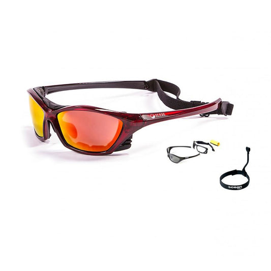  Ocean Lake Garda Kiteboarding Water Shades - Red Transparent W/Red Revo Lens