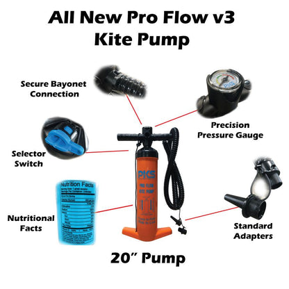  PKS Pro Flow V3 Large Kite & Wing Pump With PSI Meter 20"